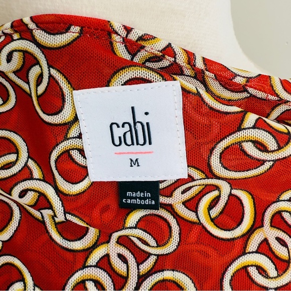 Cabi 3951 Ringleader Chain Print Wrap top - Picture 8 of 10